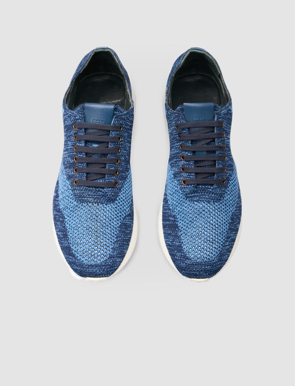 Knitted Blue Lace-up Men's Athletic Shoes
