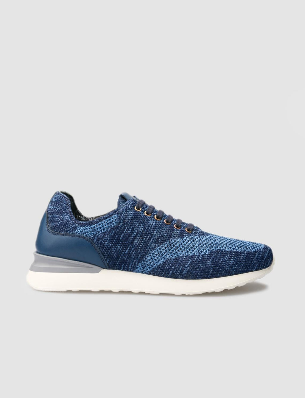 Knitted Blue Lace-up Men's Athletic Shoes