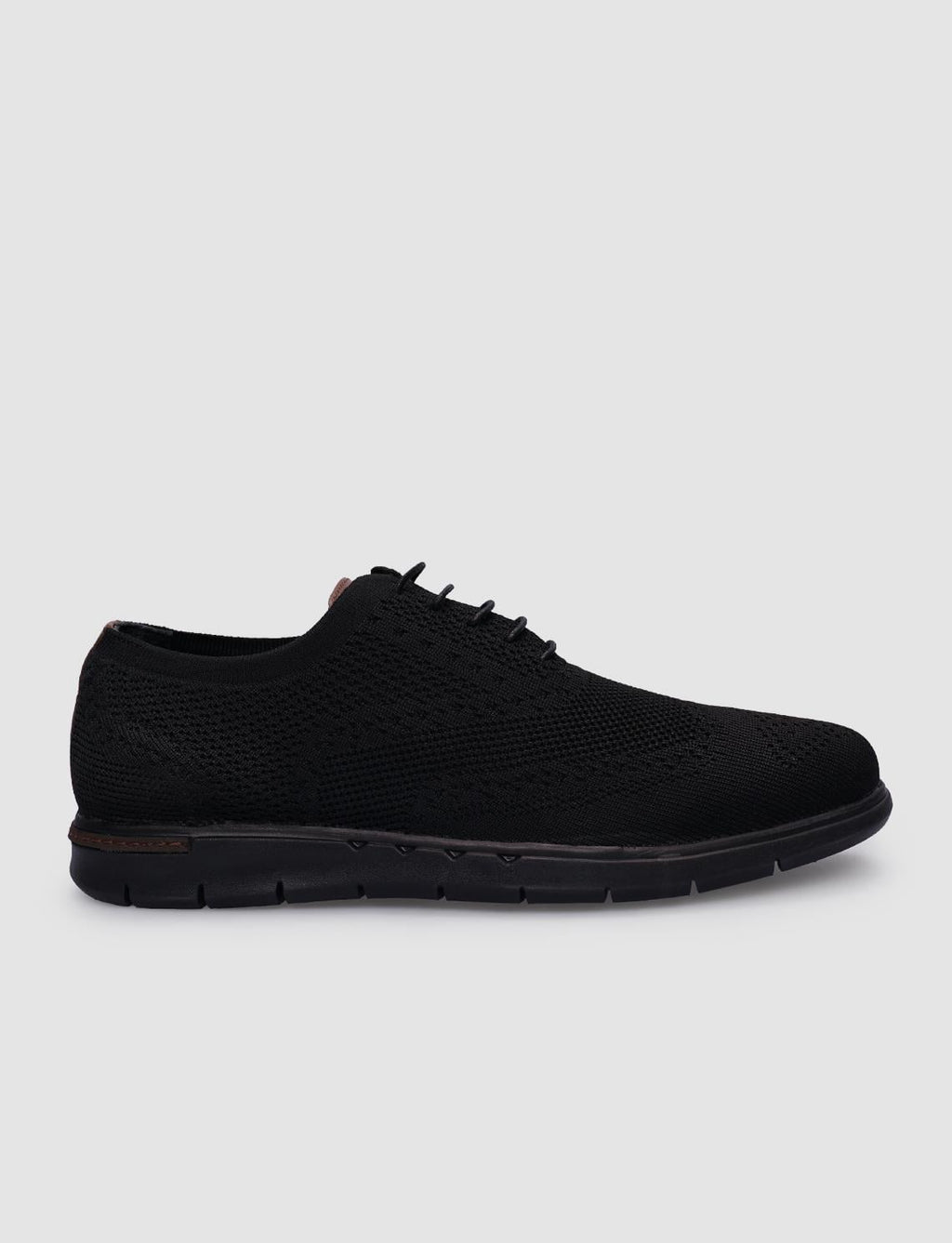 Knitted Black Lace-up Men's Casual Shoes