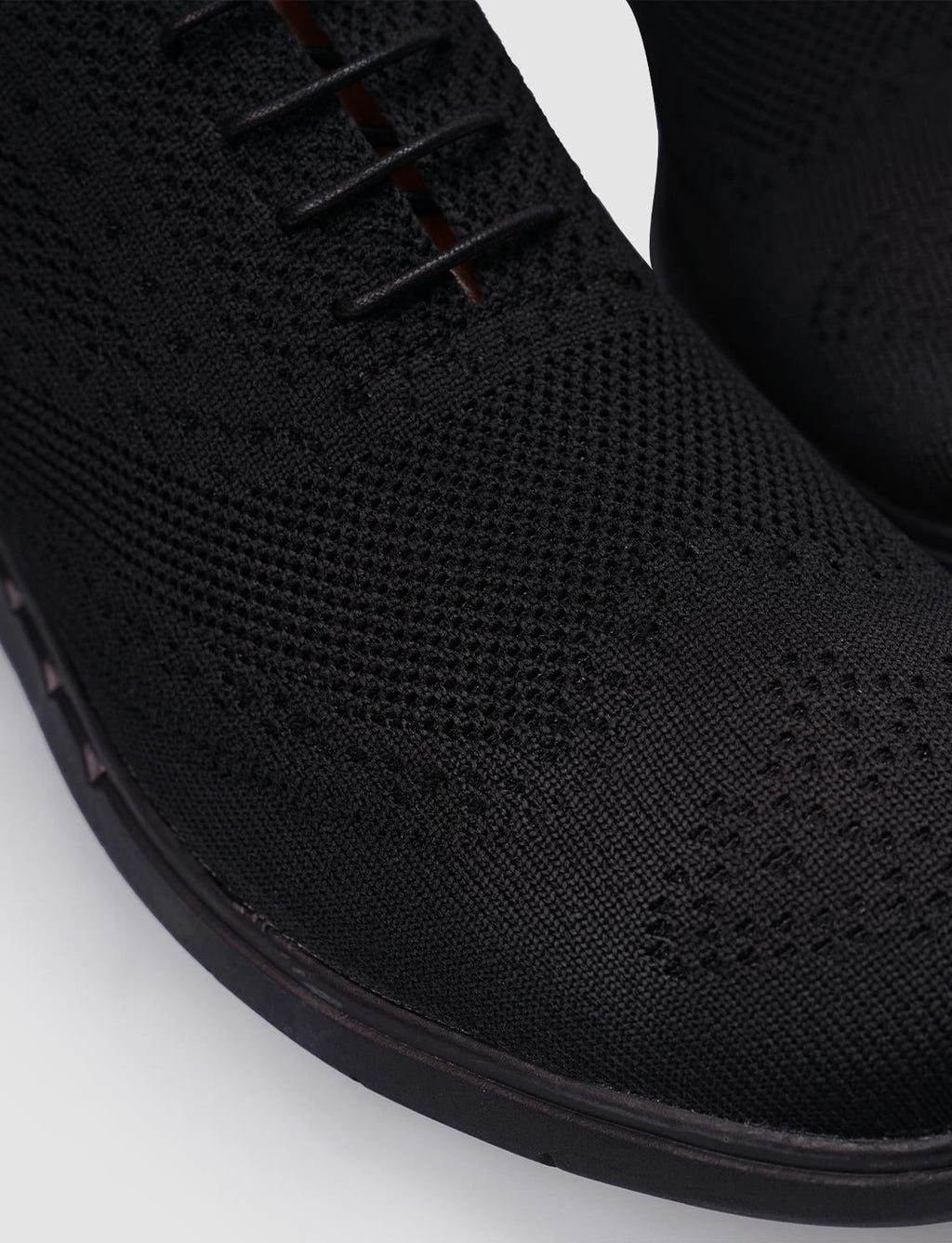 Knitted Black Lace-up Men's Casual Shoes