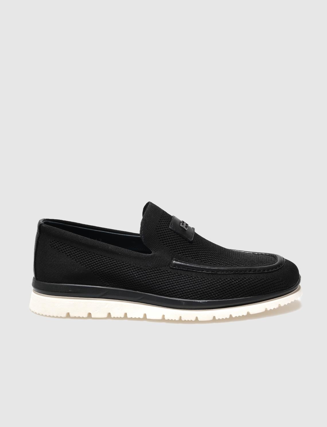 Knitted Black Men's Casual Shoes