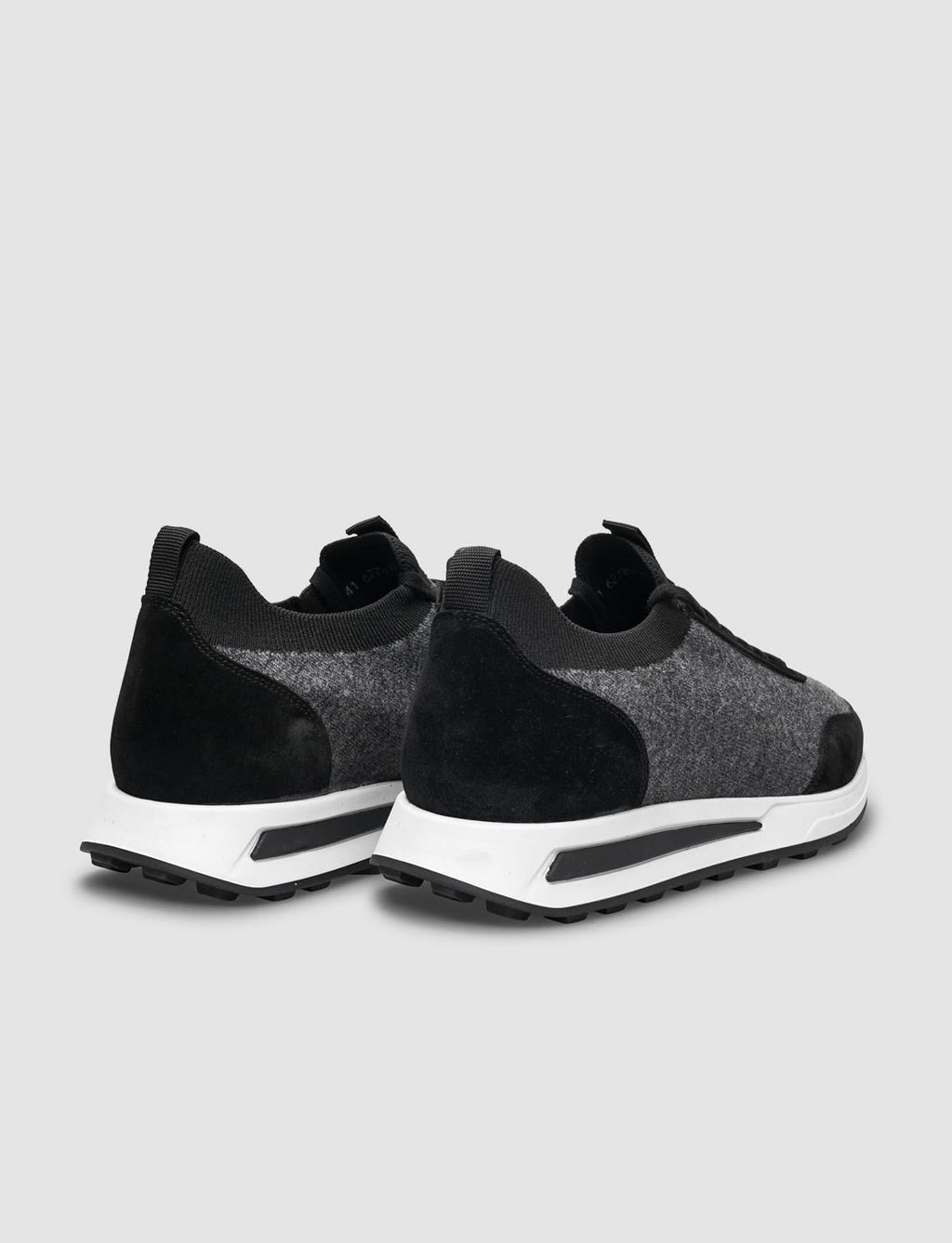 Knitted Black Lace-up Men's Athletic Shoes