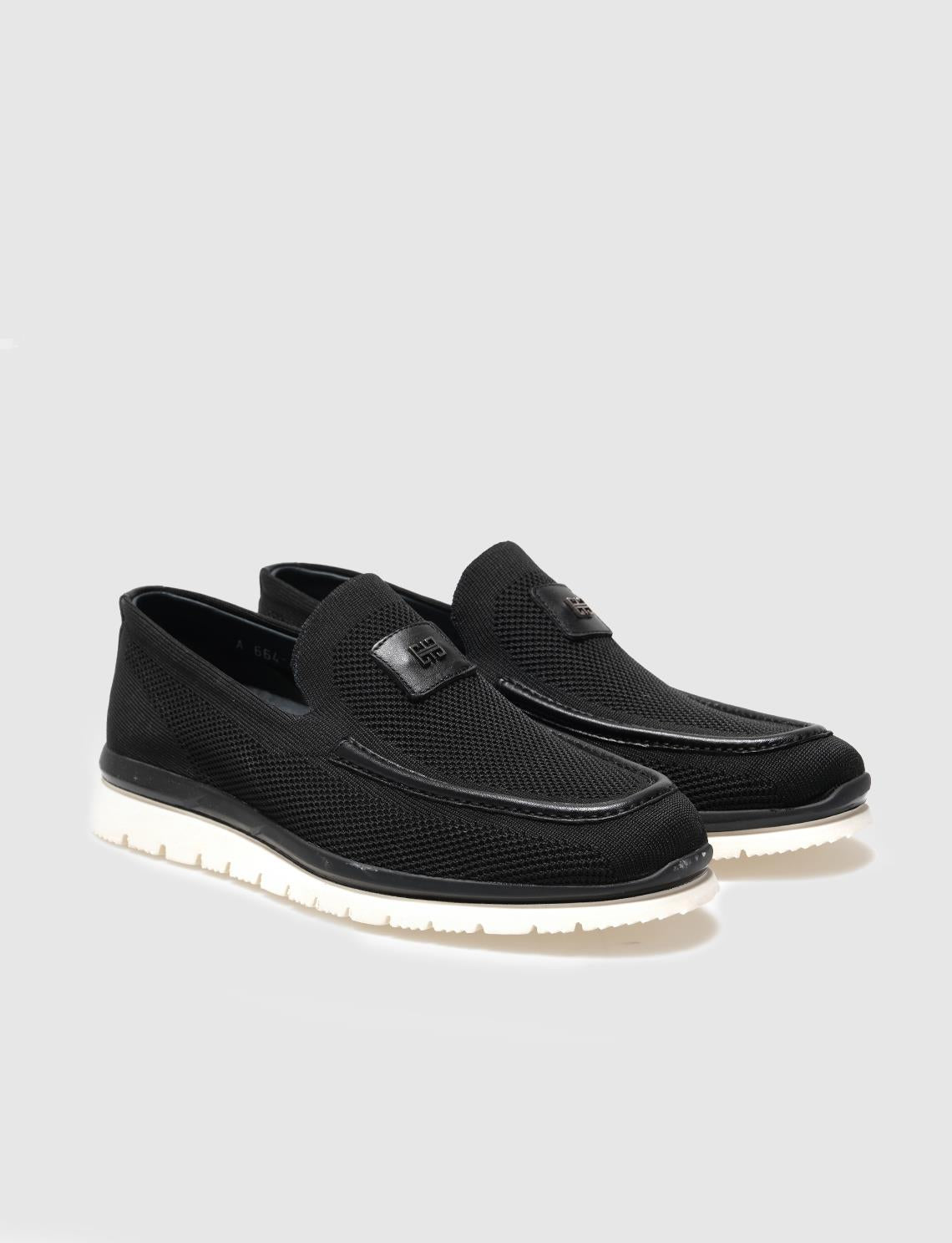 Knitted Black Men's Casual Shoes