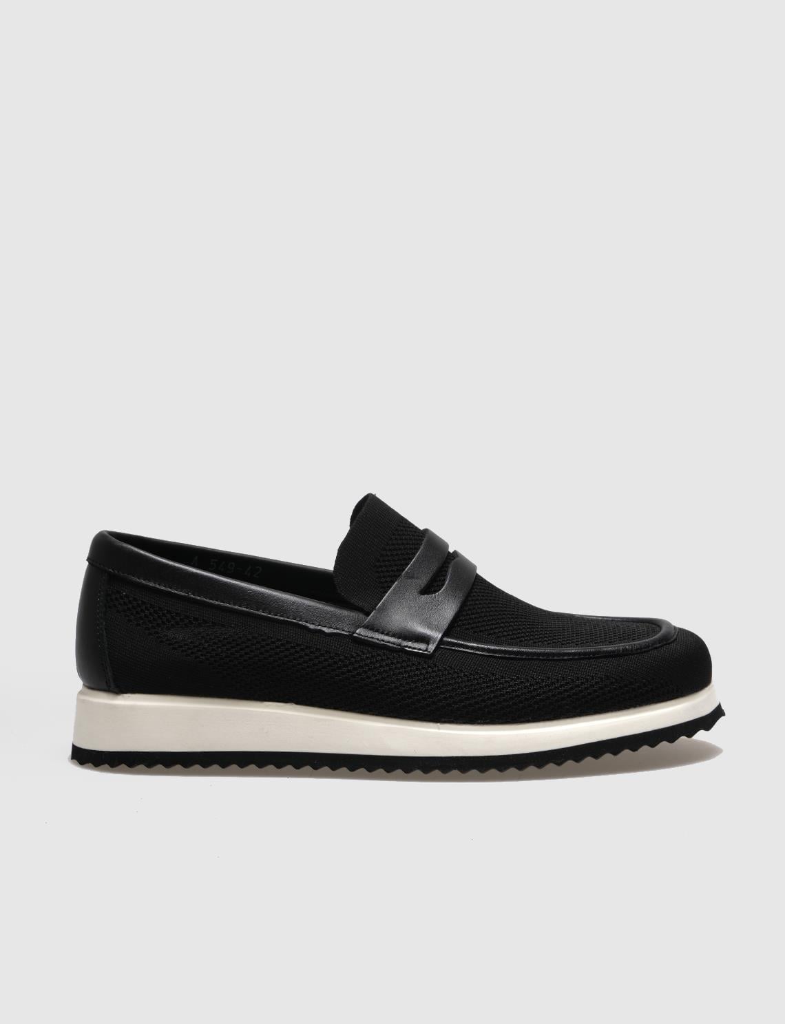 Knitted Black Men's Casual Shoes