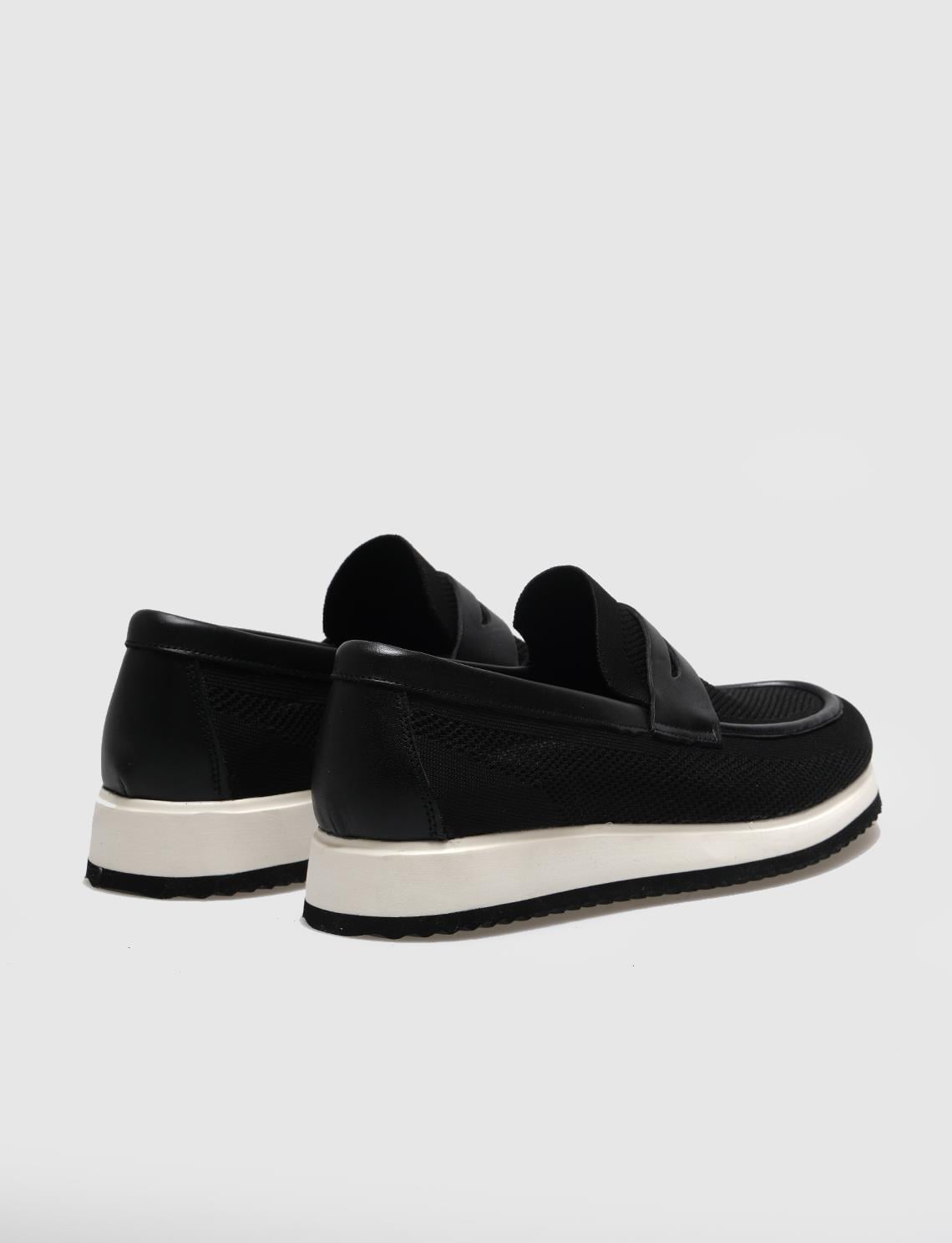 Knitted Black Men's Casual Shoes