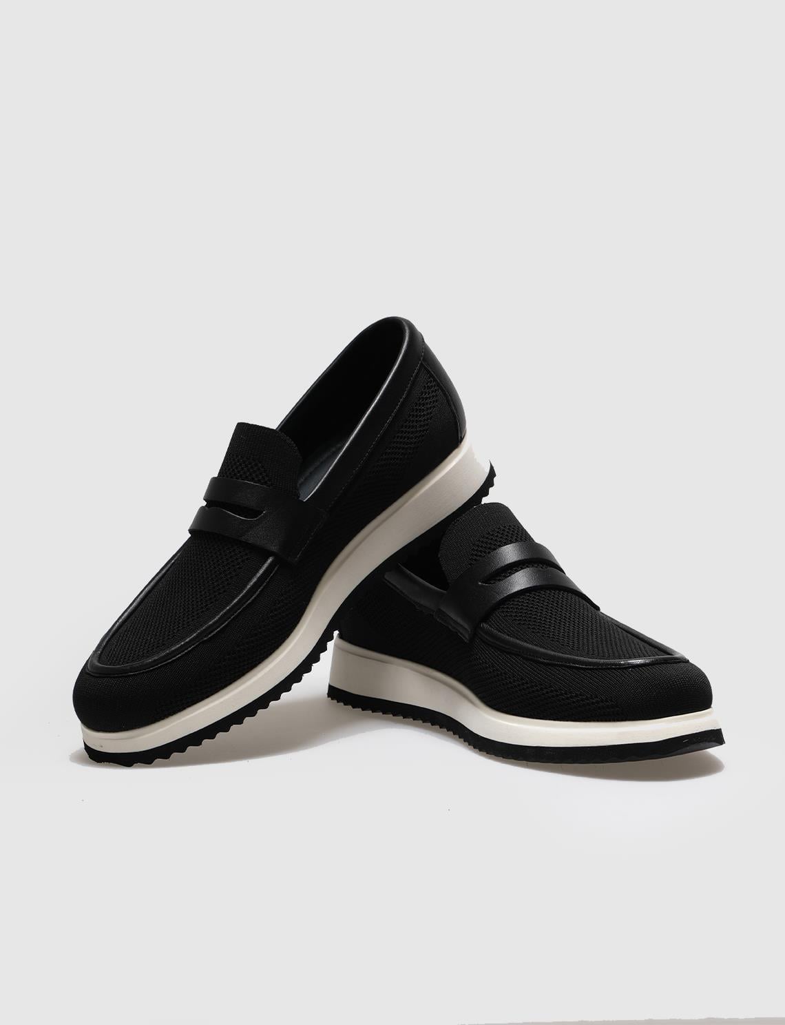 Knitted Black Men's Casual Shoes