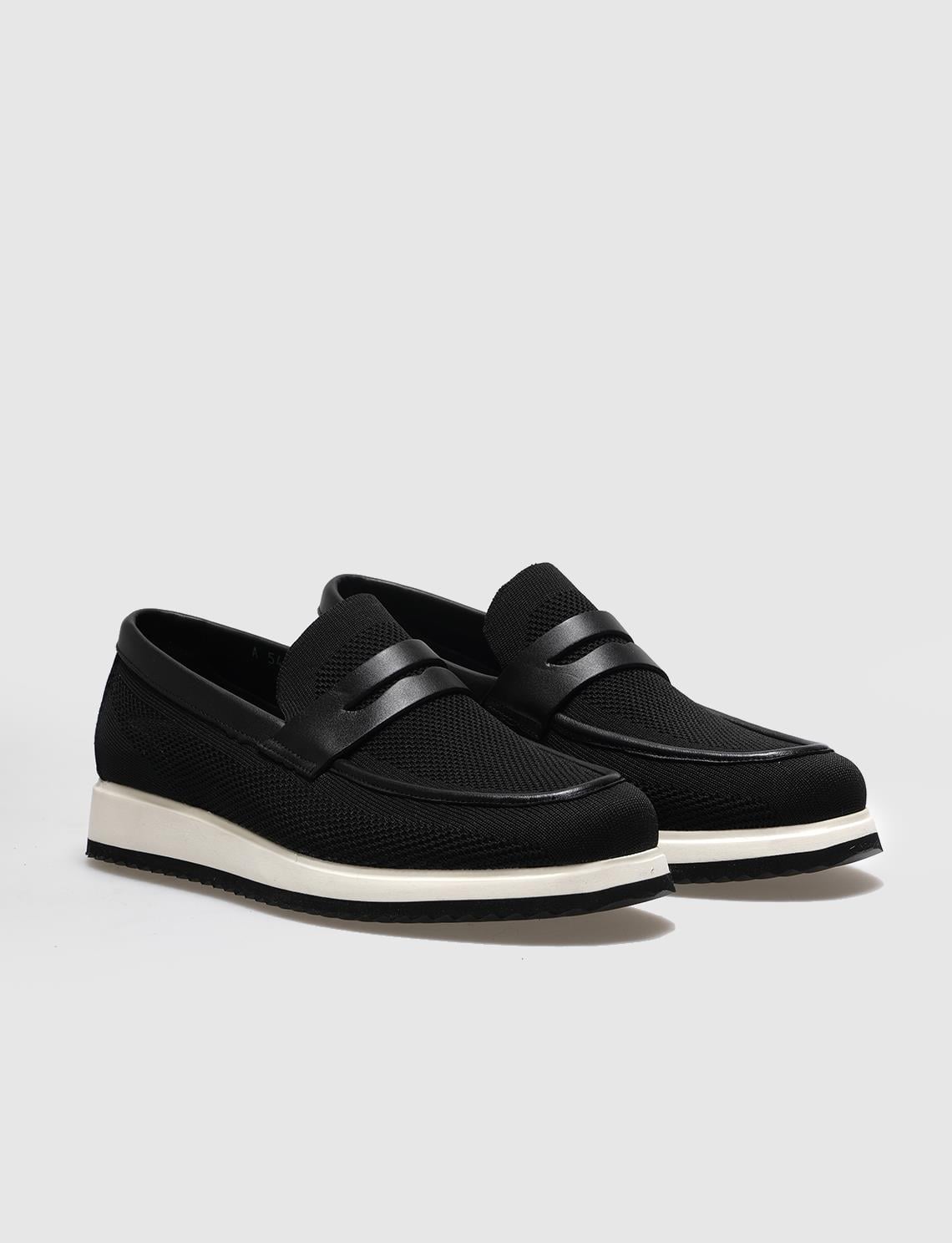 Knitted Black Men's Casual Shoes
