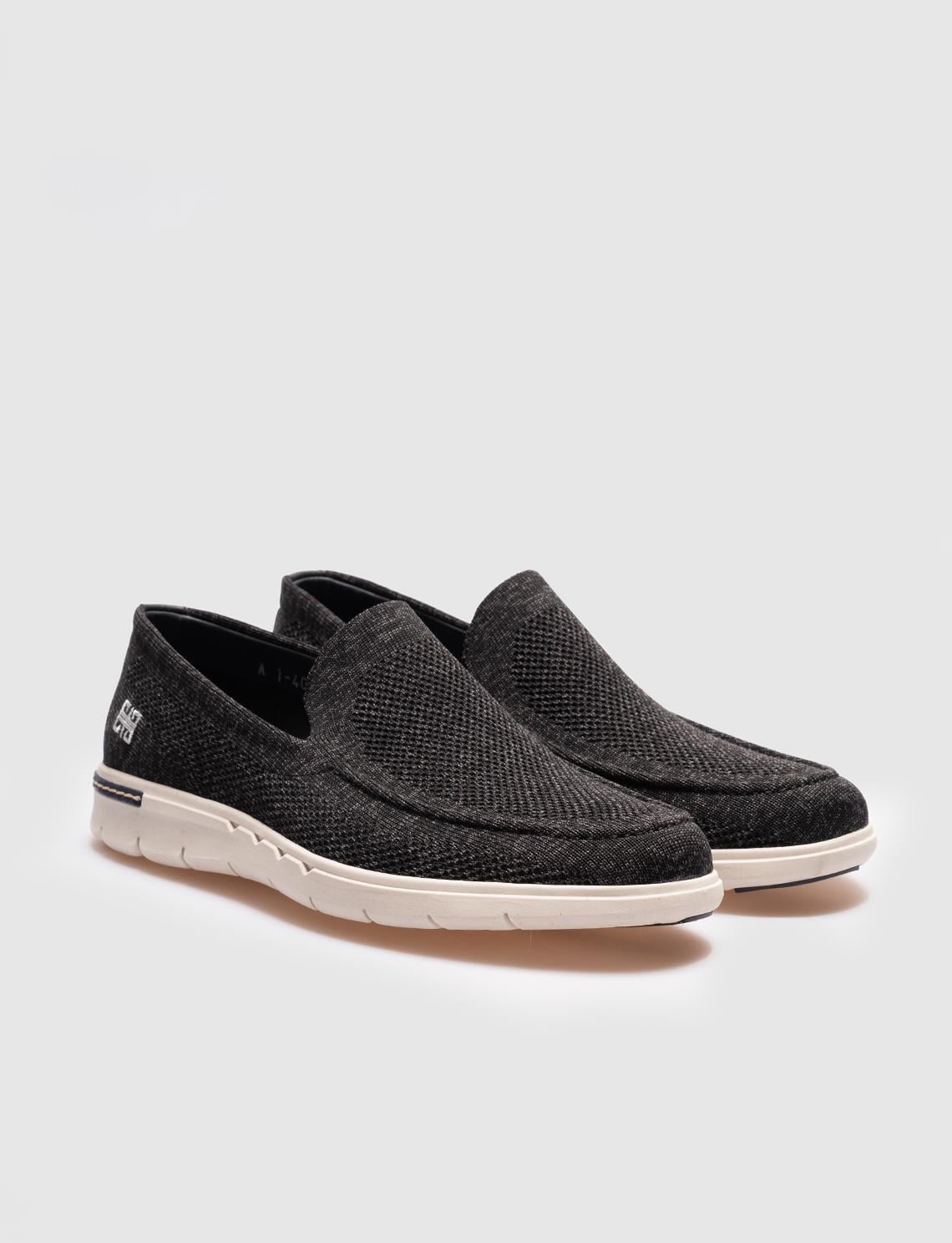 Knitted Black Men's Casual Shoes