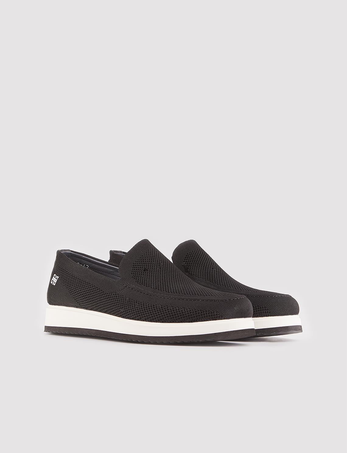 Knitted Black Men's Casual Shoes