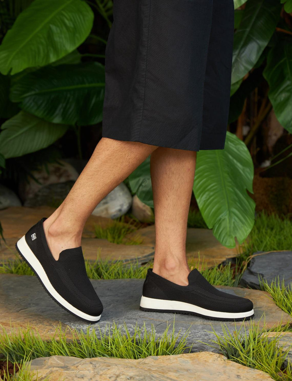 Knitted Black Men's Casual Shoes