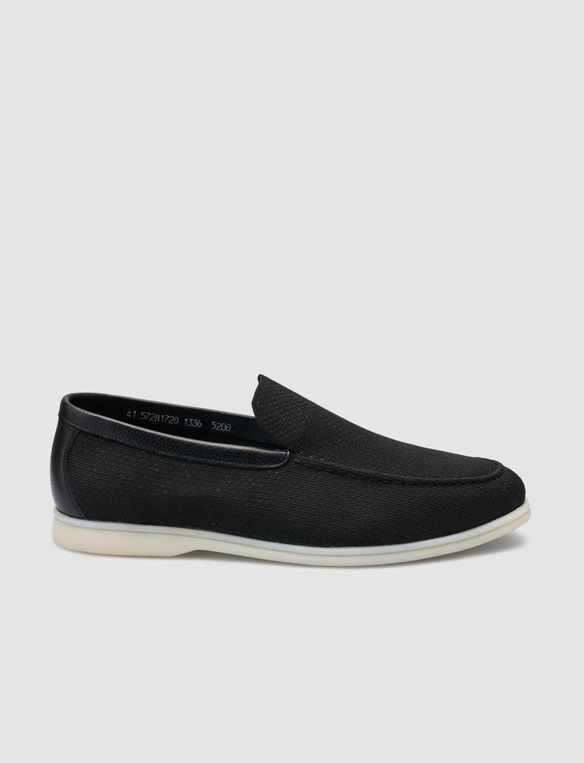 Knitted Black Men's Loafers