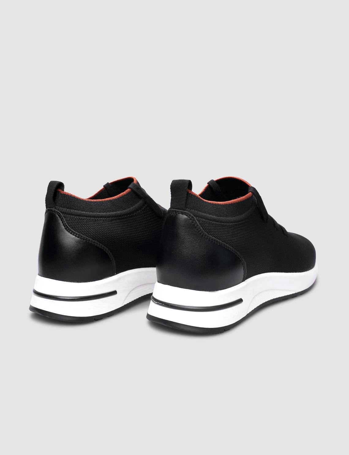 Knitted Black Lace-up Women's Sneaker