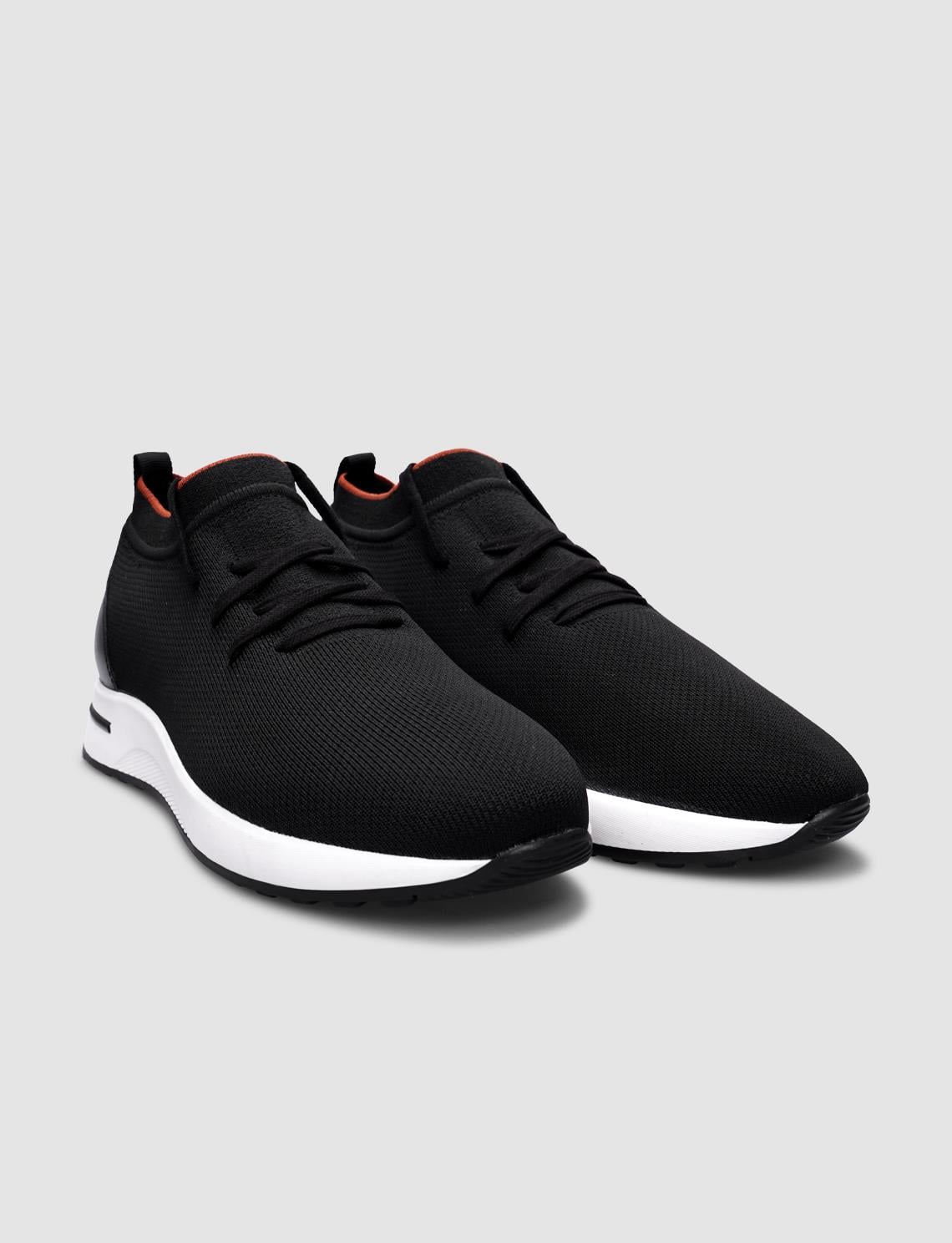 Knitted Black Lace-up Women's Sneaker