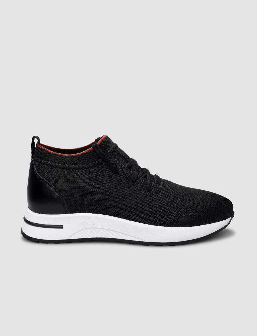 Knitted Black Lace-up Women's Sneaker