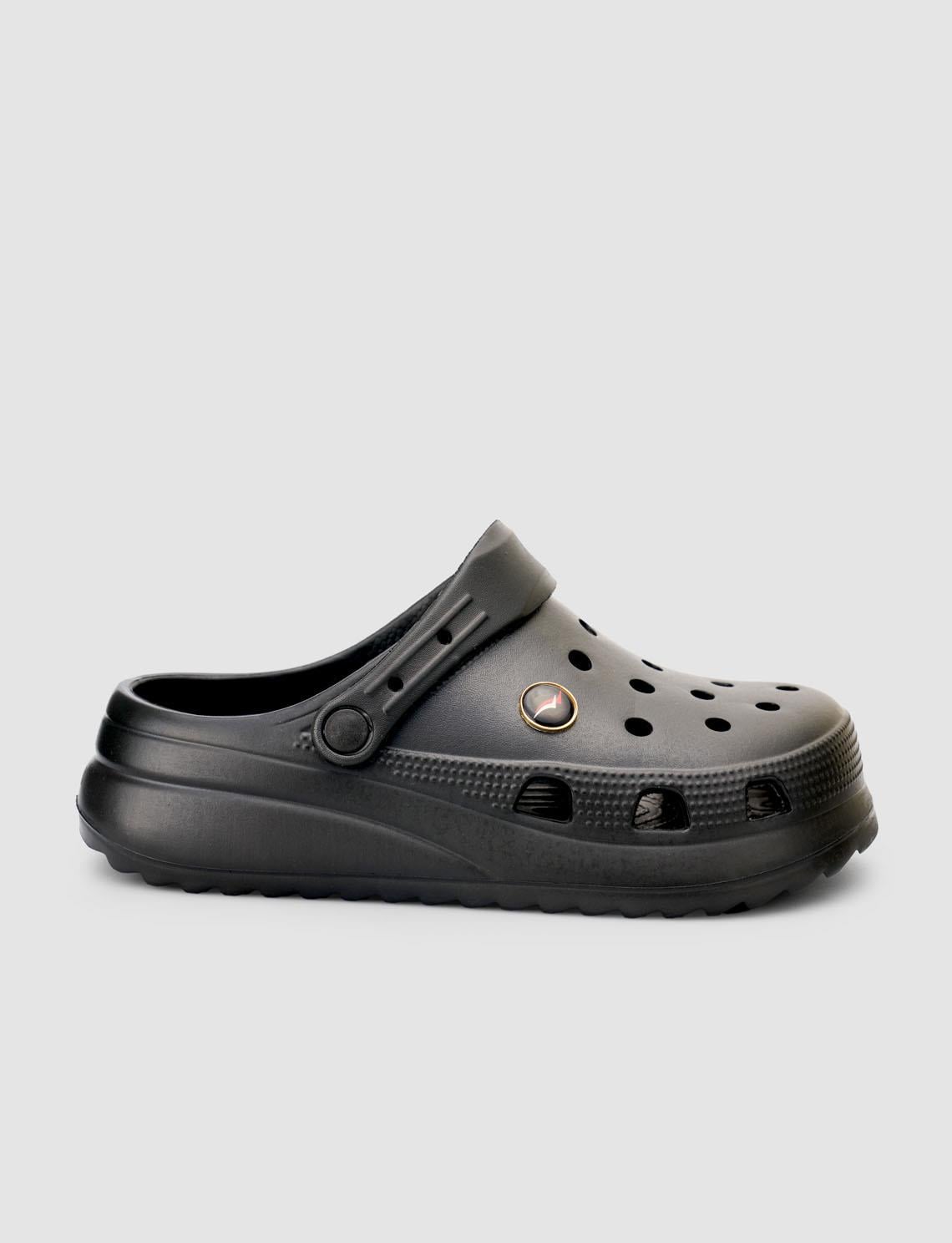 SNX Black Men's Perforated EVA Slippers