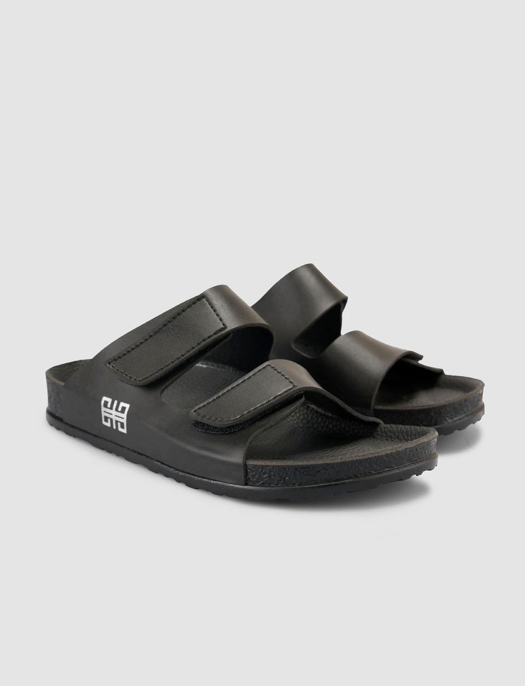 Black Women's Slippers with Velcro Closure