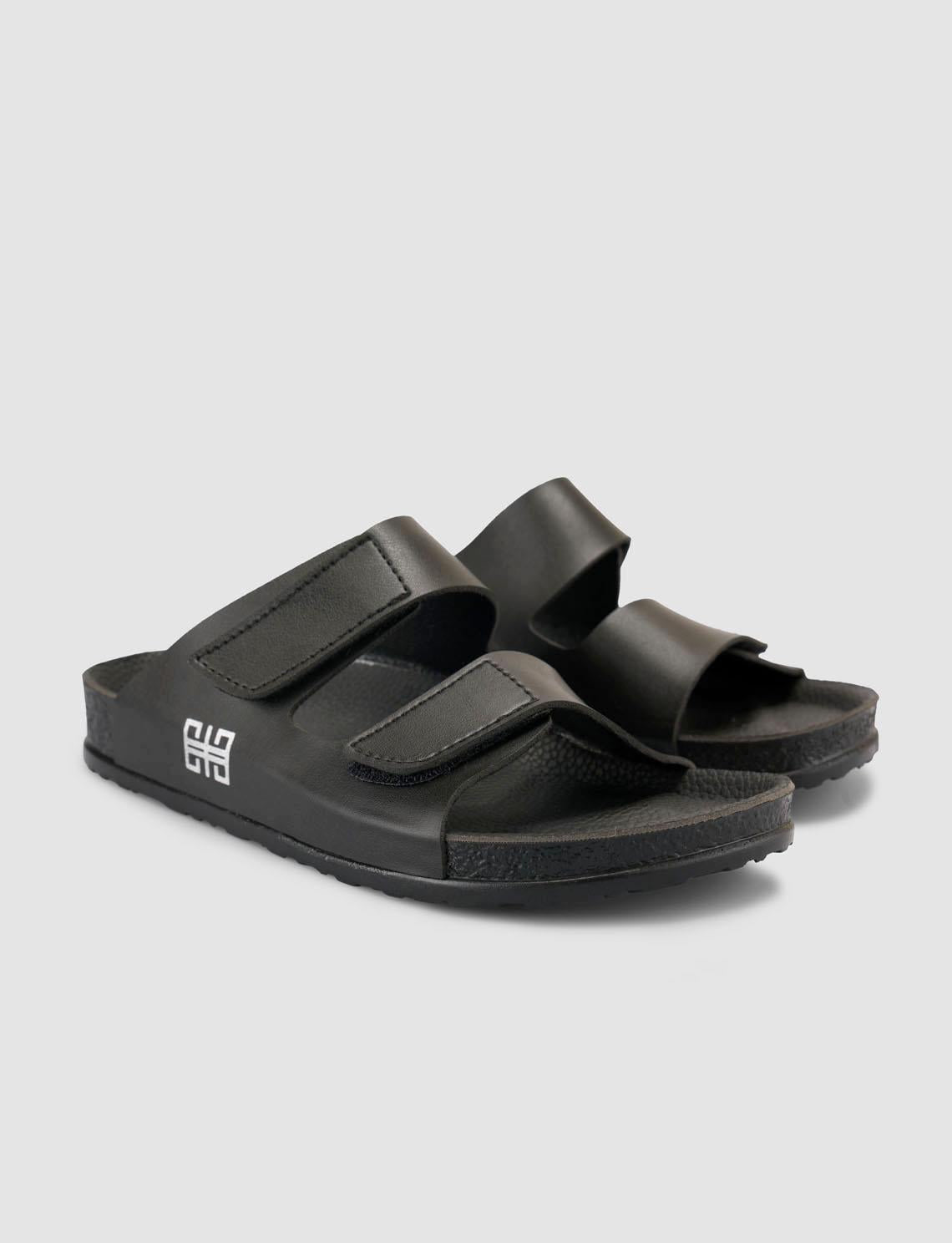 Black Women's Slippers with Velcro Closure