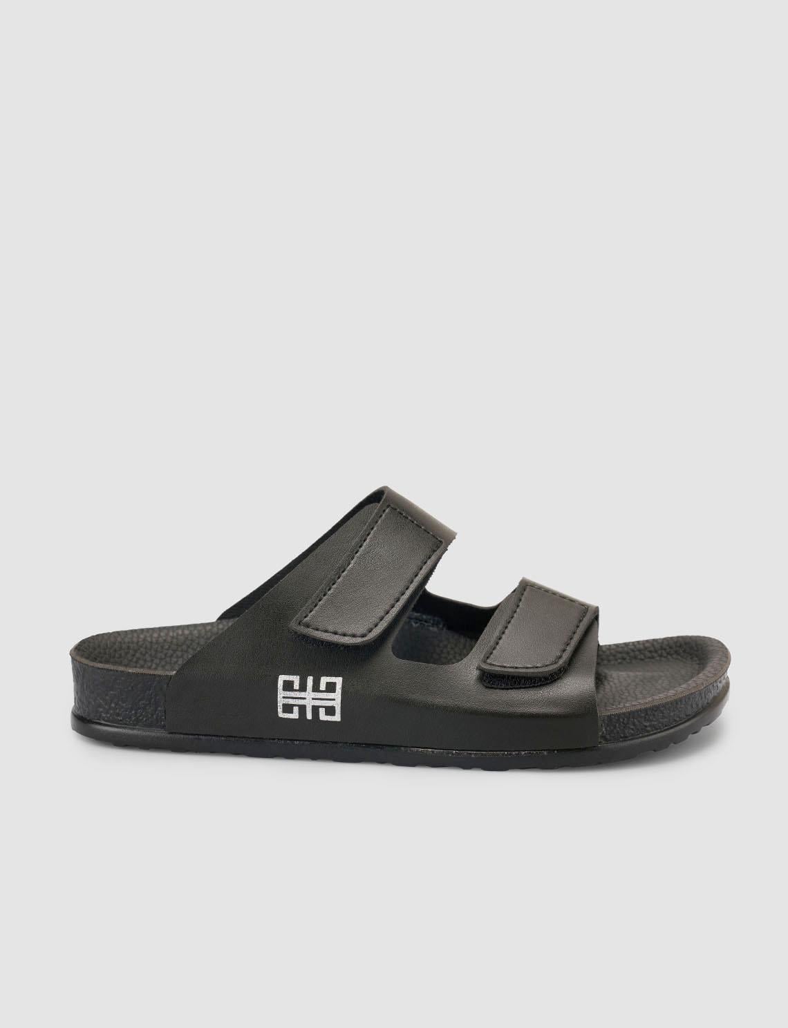 Black Women's Slippers with Velcro Closure