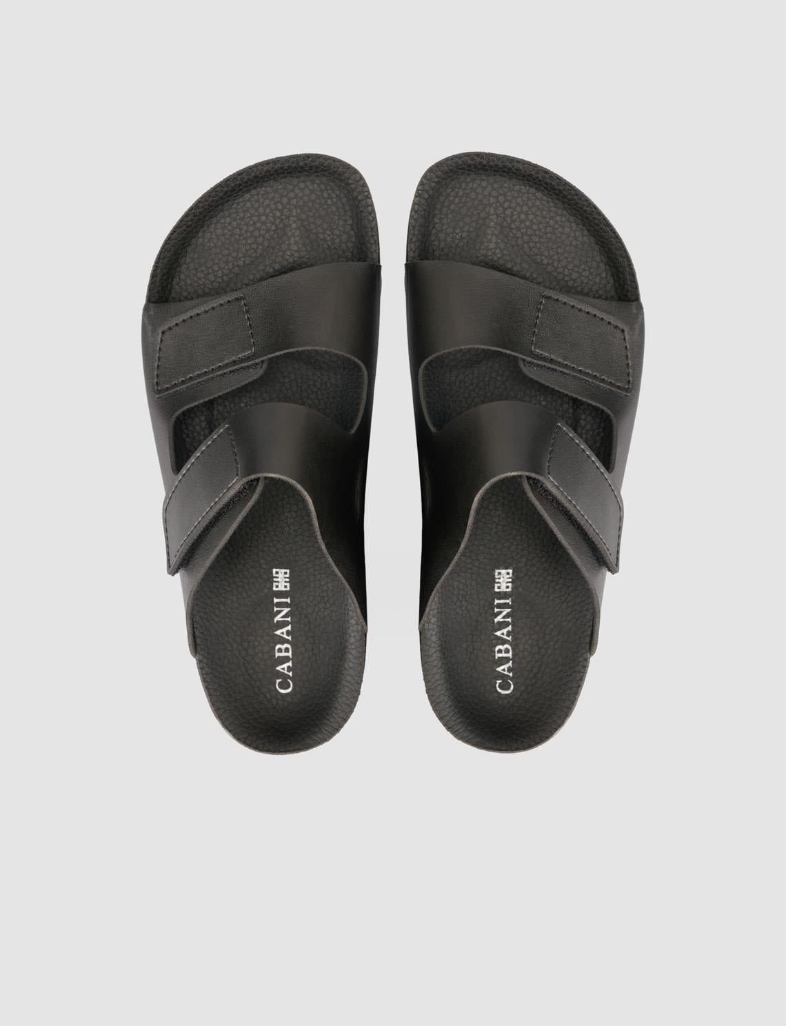 Black Women's Slippers with Velcro Closure